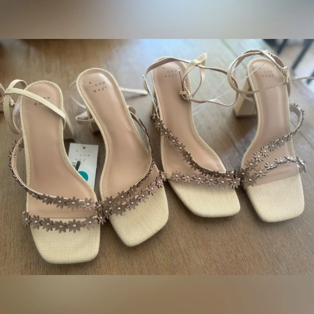 NWT a new day women’s shoes mirabel strappy heels - Picture 6 of 11